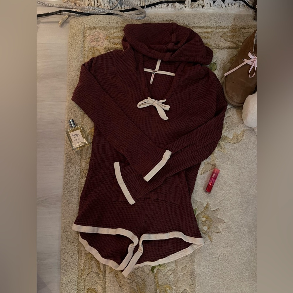 FREE PEOPLE WAFFLE KNIT ROMPER
